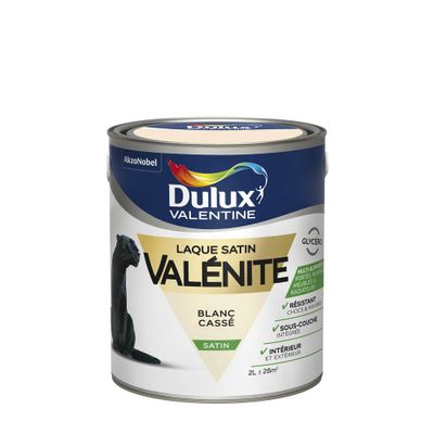 Peinture Laque Valénite Blanc Cassé satin 2 L - DULUX VALENTINE