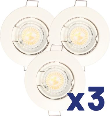 Spots LED encastrables GU10 lumière blanc chaud Blanc par 3 - Quartz ARLUX