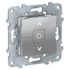 Interrupteur volet roulant 3 boutons aluminium - Unica SCHNEIDER ELECTRIC