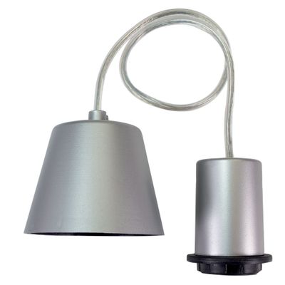 Monture plastique E27 pour suspension ou ampoule déco argent - TIBELEC