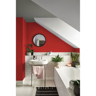 Peinture Crème de Couleur Cuisine et Bain Satin Rouge Industriel 0,75L