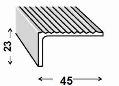 Nez de marche aluminium brut 45 x 23 mm 1 m CQFD