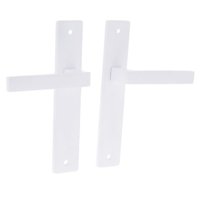 Poignées de porte sur plaques sans trou Joffrin blanc mat LINEA BERTOMANI