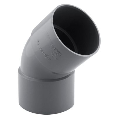 Coude PVC évacuation 45° femelle/femelle Ø50 - FITT