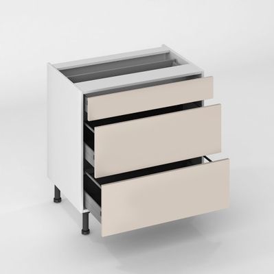 Façades tiroir pour meuble de cuisine Lotus cachemire mat 70 x 80 cm par 3 OFITRES