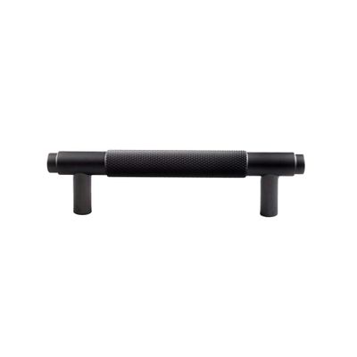 Poignée de meuble cylindrique aluminium noir mat entraxe 96 mm REI