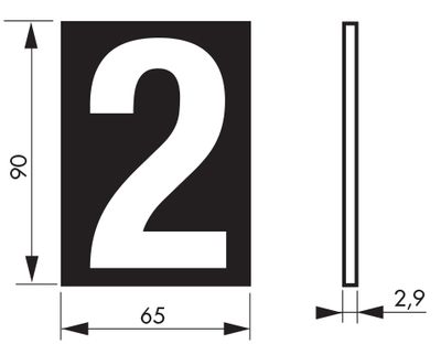 Plaque chiffre 3 adhésive 65 x 90 mm fond bleu THIRARD