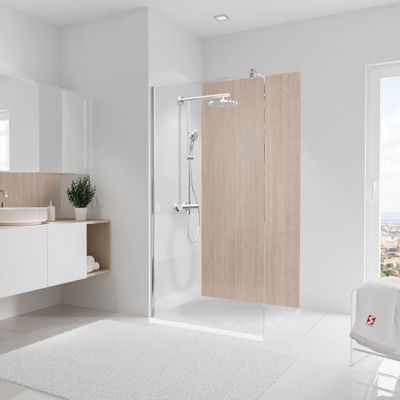 Panneau mural de douche 100x210 cm travertin romain DécoDesign Décor - SCHULTE