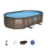 Piscine hors sol ovale tubulaire imitation rotin POWER STEELTM 488 x 305 cm hauteur 107 cm - BESTWAY