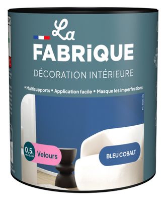 Peinture multi-support velours bleu cobalt 0,5 L - LA FABRIQUE