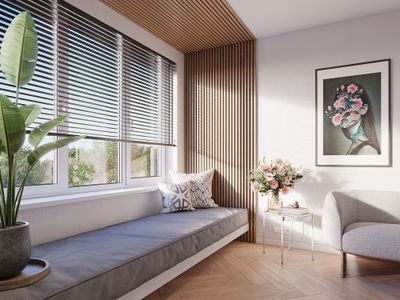 Panneau acoustique mural mdf Decowall finition chêne clair sur fond noir - 17 x 300 x 2600 mm - AJ TIMBER