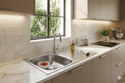Evier de cuisine inox gris 86x50 cm 1 bac 1 egouttoir Sparta - NORD INOX