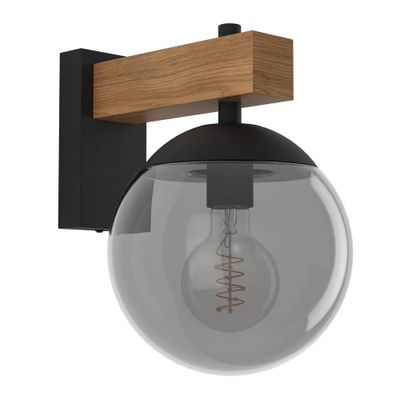 Applique extérieur E27 Bufalata bois et noir IP44 40W - EGLO