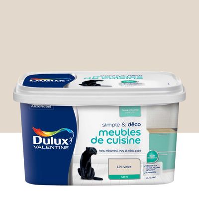Peinture pour meubles de cuisine simple & déco Lin Ivoire Satin 2 L - DULUX VALENTINE