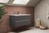 Caisson de salle de bains Thana 4 tiroirs L120 x H55 x P45 cm panneau de particules anthracite mat