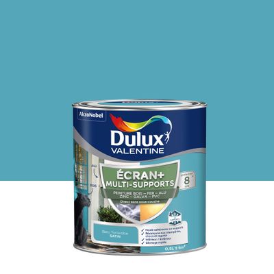 Peinture Ecran+ Multi-supports Satin Bleu Turquoise 0,5 L - DULUX VALENTINE