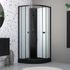 Cabine de douche 1/4 de rond profilé noir mat et receveur noir 85x85x200 cm Essentiel AURLANE