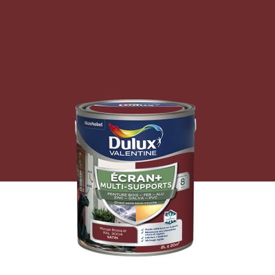 Peinture Ecran+ Multi-supports Satin Rouge Basque 2 L - DULUX VALENTINE