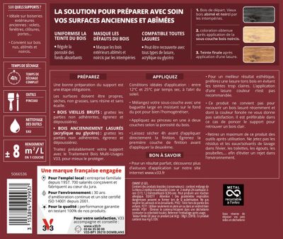 Sous- V33couche pour bois noircis incolore 0,5 L - V33