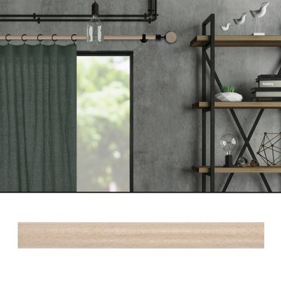 Tringle à rideaux en bois 1.50 m diam 28 mm Finition Chêne clair - MOBOIS