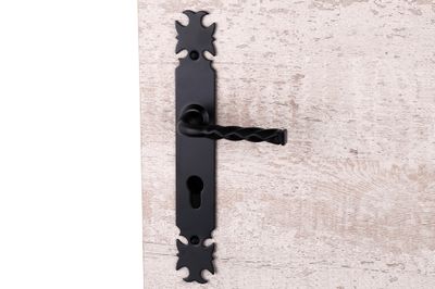 Poignées de porte sur plaques à cylindre Lorraine noir ALPERTEC