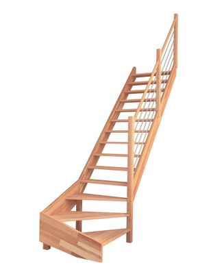 Escalier 1/4 tour droit Nevada avec rampe SOGEM