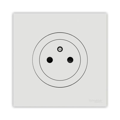 Prise affleurante 2 pôles + terre complète Odace 2025 blanc - SCHNEIDER ELECTRIC