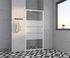 Porte de douche pivotante 90x185 cm profilé blanc verre sérigraphié 4 mm Primera - OCEA