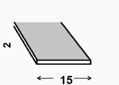 PROFILE PLAT ALUMINIUM BRUT 15X2MM 2M  CQFD