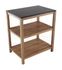 Meuble de jardin acacia avec étagère et plateau en granit noir FIDGI 3 - PROLOISIRS