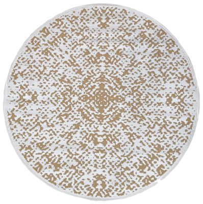Tapis rond diamètre 150 cm effet or Jaïpur beige JARDILINE