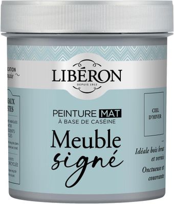 Peinture meuble bois à la caséine mat ciel d'hiver 0,5L LIBERON