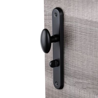 Poignées de porte sur plaques à condamnation Chic aluminium noir ALPERTEC