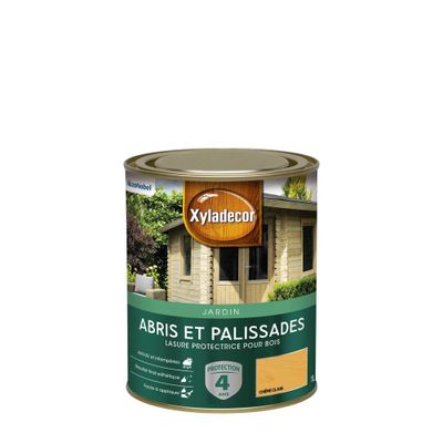 Lasure protectrice pour bois extérieur abris et palissades mat chêne clair 1 L - XYLADECOR