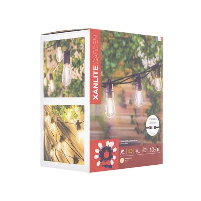 Guirlande lumineuse extérieur LED 5m noir IP44 300 lumens blanc chaud - XANLITE