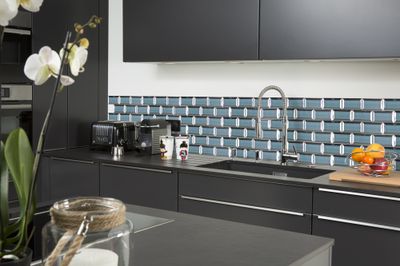 Mosaïque murale intérieur bleu verre FRANCK 30 x 30 cm SAS MAT INTER