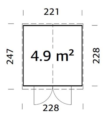 Abri de jardin bois Gris Elias 4,9m2 PALMAKO