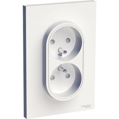 Double prise 2 pôles + terre - Odace 2011 de blanc SCHNEIDER ELECTRIC