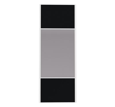 Porte de placard Miroir et Noir Profil blanc H 248,5 x L 62,2 cm YNGENIO