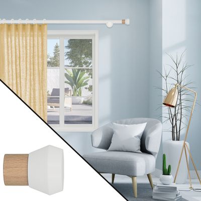 Embout déco bicolore à visser en bois diam 28 mm Finition Blanc laqué - MOBOIS