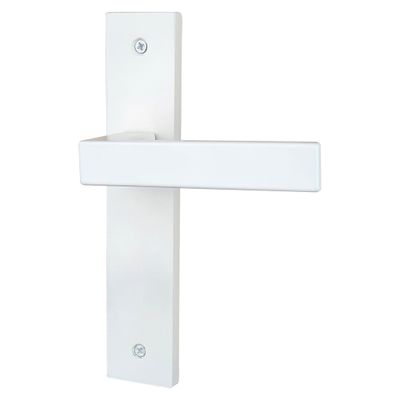 Poignées de porte sur plaques sans trou Loft blanc mat ALPERTEC