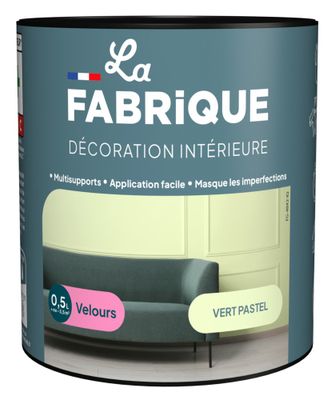 Peinture multi-support velours vert pastel 0,5 L - LA FABRIQUE