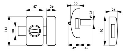 Verrou de porte d'entrée universel réversible à bouton et cylindre 45 mm doré 4 clés THIRARD