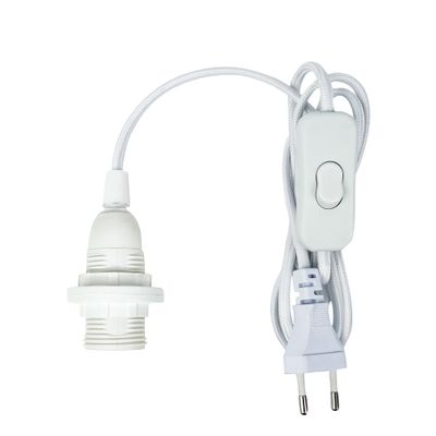 Kit douille E14 avec câble tissu et interrupteur blanc - TIBELEC