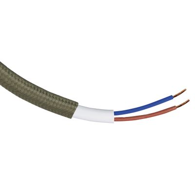 Câble électrique tissu kaki 3m - TIBELEC