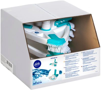 Balai nettoyeur piscine triangulaire rotatif avec brosse GRE