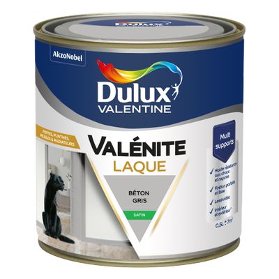 Peinture Boiseries Laque Acrylique Valénite Satin Béton Gris 0,5 L  - DULUX VALENTINE