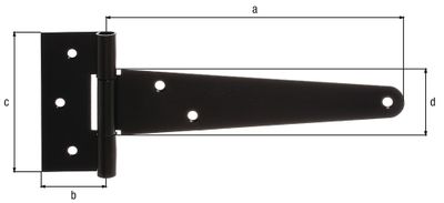 Penture anglaise 200 mm noir ALBERTS