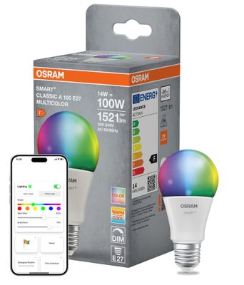 Ampoule wifi standard E27 RGB 14 W = 1521 lumens OSRAM