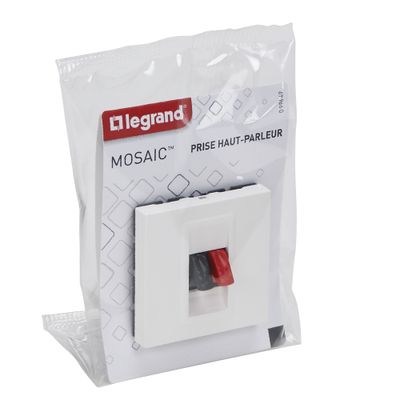 Prise haut-parleur encastrable 2 modules Blanc - Mosaic LEGRAND